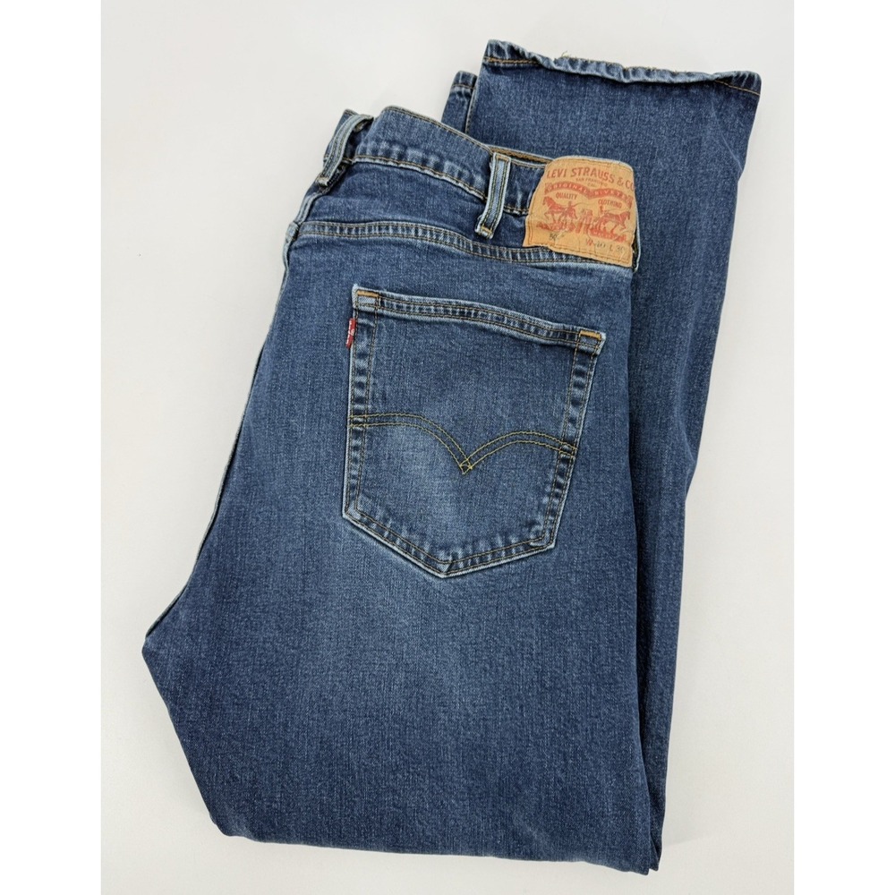 Levis 505 Jeans Mens 40x30 Blue Straight Leg Fade Medium Wash Denim Pants